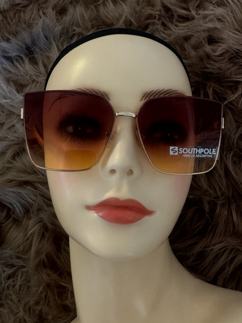 Southpole futuristic brown sunglasses with silver frame